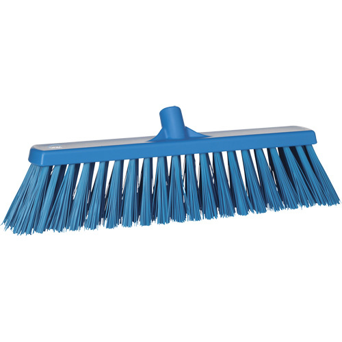 Vikan 29203 Heavy-Duty Push Broom Heavy-Duty Push Broom, Stiff Bristles, 20", Polyester, Blue - Each