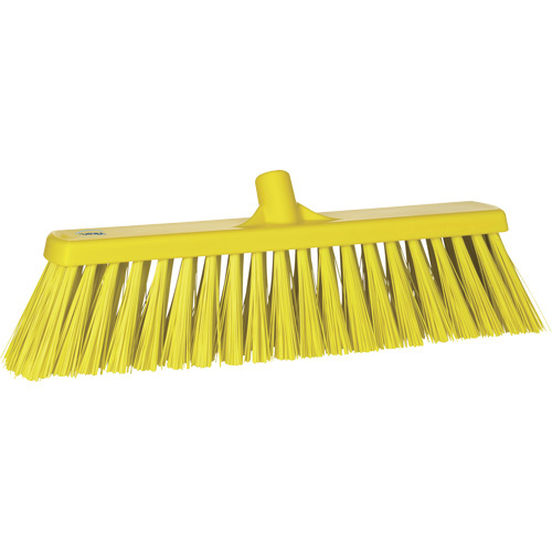 Vikan 29206 Heavy-Duty Push Broom Heavy-Duty Push Broom, Stiff Bristles, 20", Polyester, Yellow - Each