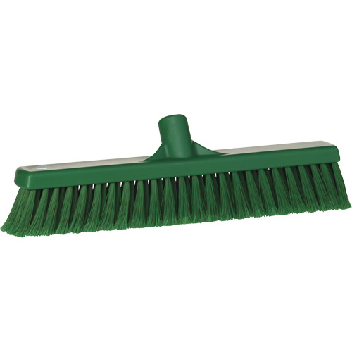 Vikan 31782 Fine Particle Push Broom Fine Particle Push Broom, Fine/Split Bristles, 16-1/4", Polypropylene, Green - Each