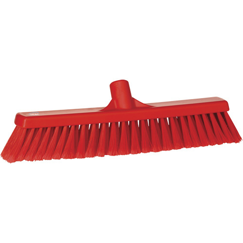 Vikan 31784 Fine Particle Push Broom Fine Particle Push Broom, Fine/Split Bristles, 16-1/4", Polypropylene, Red - Each