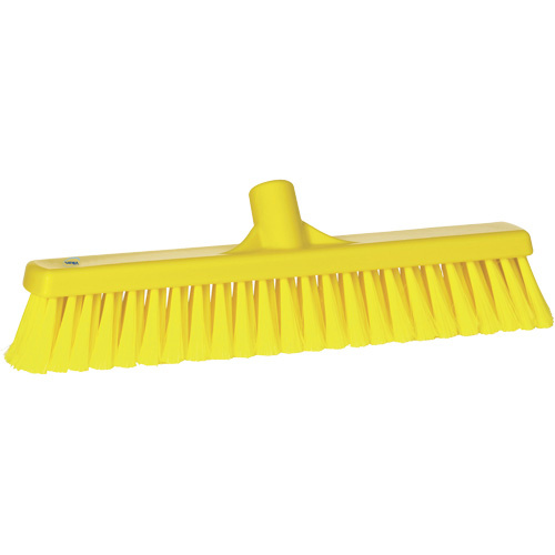 Vikan 31786 Fine Particle Push Broom Fine Particle Push Broom, Fine/Split Bristles, 16-1/4", Polypropylene, Yellow - Each