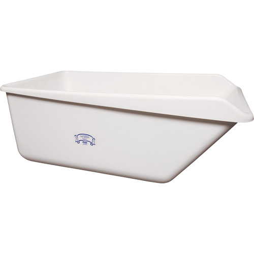 Vikan 69055 Angled Dump Tub with Drain Angled Dump Tub with Drain, Plastic, White - Each