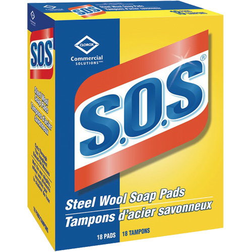 Clorox 55500011773 S.O.S® Steel Wool Pads S.O.S<sup>®</sup> Steel Wool Pads - Box of 18
