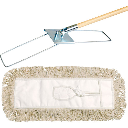 M2 Professional Break-Ezy Dust Mop System Break-Ezy Dust Mop System, Tie-On Style, Cotton, 48" L x 3-1/2" W - Each
