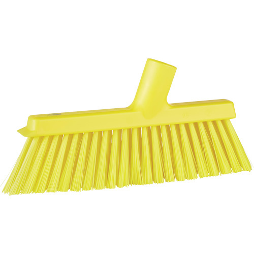Vikan 31036 Dustpan Broom with Angled Thread Dustpan Broom with Angled Thread, Medium Bristles, 10", Polyester, Yellow - Each