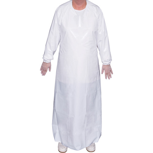 Vikan 86035 Top Dog 6 Mil. Gown Top Dog 6 Mil. Gown, Large, White, Polyurethane - Each