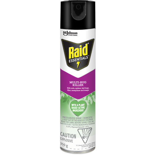 SC Johnson 10062300007902 Raid® Essentials™ Multi-Bug Killer Raid<sup>®</sup> Essentials™ Multi-Bug Killer, 350 g, Aerosol Can - Can