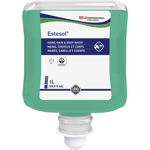 Deb 4000009749 Estesol® Hand, Hair and Body Cleaner Estesol<sup>®</sup> Hand, Hair and Body Cleaner, 1 L, Rain Forest, Plastic Cartridge - Case of 6