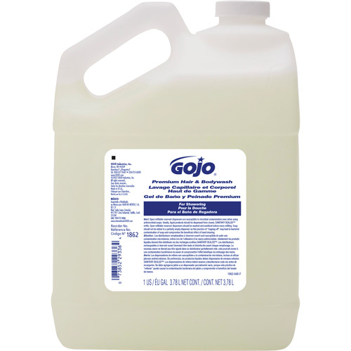 Gojo 1862-04 Premium Hair & Body Wash Premium Hair & Body Wash, 3.78 L, Waterfall, Jug - Case of 4