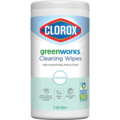 Clorox 55500558735 GreenWorks Cleaning Wipes, 75 Wipes-(Can)