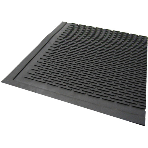 Edgewood Matting SLM220305 Outdoor Mat, Rubber, Scraper Type, Solid Pattern, 3' x 5', Black-(Each)