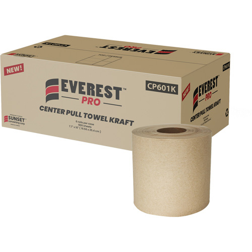 Sunset Converting Corporation CP601K Kraft Paper Towels Kraft Paper Towels, 1 Ply, Centre Pull - Case of 6