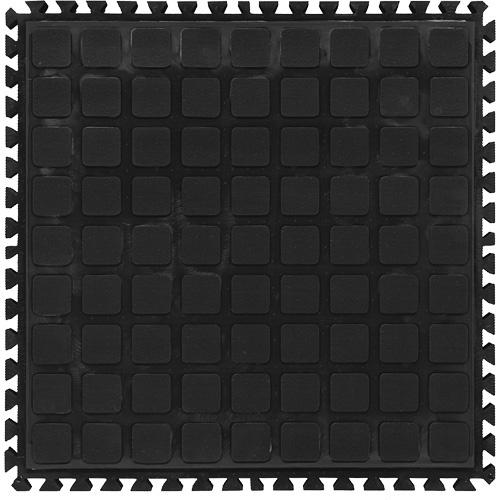 M+A Matting 447101100 Hog Heaven III Comfort Modular Centre Tile, Corrugated, 1-1/2' x 1-1/2' x 3/4", Black, Nitrile-(Each)