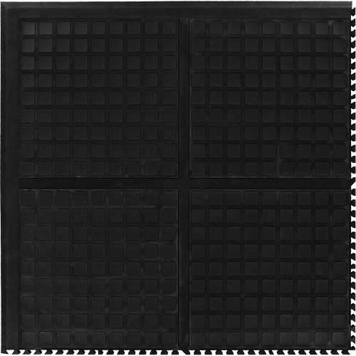 M+A Matting 447201100 Hog Heaven III Comfort Modular Centre Tile, Corrugated, 3' x 3' x 3/4", Black, Nitrile-(Each)