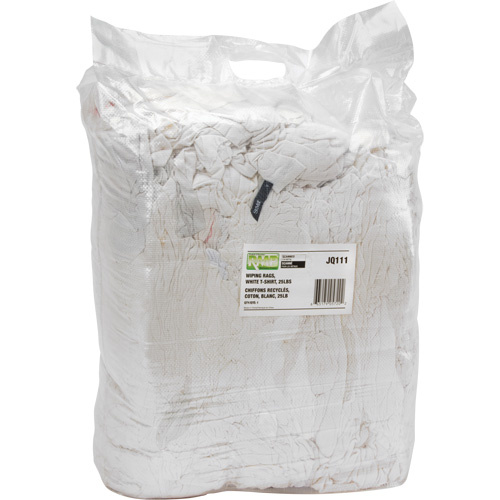 RMP Maintenance Products Recycled Material Wiping Rags Recycled Material Wiping Rags, Cotton, White, 25 lbs. - Each