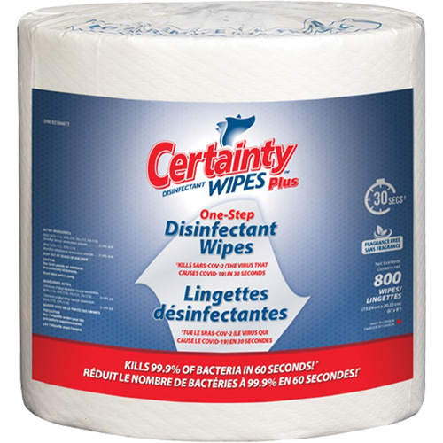 Certainty 99000 Plus Disinfectant Wipes, 7-9/10" x 5-9/10", 800 Count-(Case of 2)