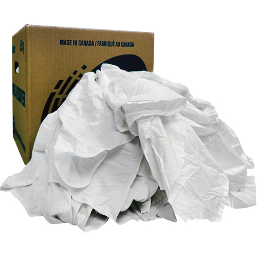 Rotex RD462-C10-SCAN Recycled Wiping Rags Recycled Wiping Rags, Cotton, White, 10 lbs. - Box of 10 lbs