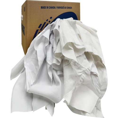 Rotex RD410-C10-SCAN Recycled Wiping Rags Recycled Wiping Rags, Cotton, White, 10 lbs. - Box of 10 lbs