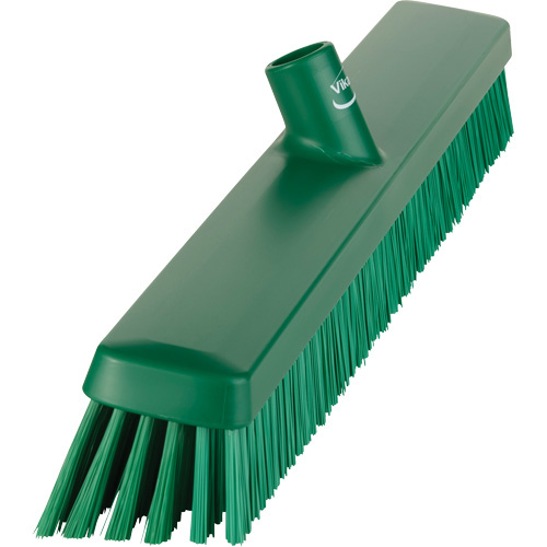 Vikan 31952 Heavy-Duty Push Broom Heavy-Duty Push Broom, Fine/Stiff Bristles, 24", Green - Each
