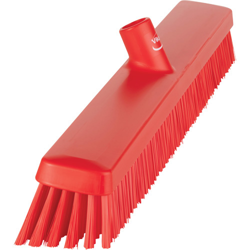 Vikan 31954 Heavy-Duty Push Broom Heavy-Duty Push Broom, Fine/Stiff Bristles, 24", Red - Each