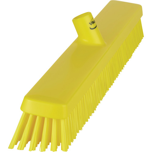 Vikan 31956 Heavy-Duty Push Broom Heavy-Duty Push Broom, Fine/Stiff Bristles, 24", Yellow - Each