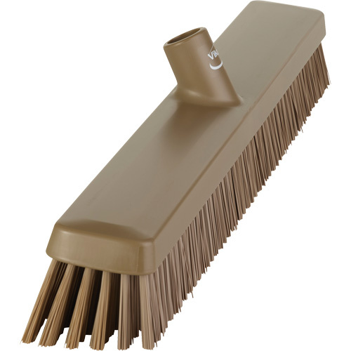 Vikan 319566 Heavy-Duty Push Broom Heavy-Duty Push Broom, Fine/Stiff Bristles, 24", Brown - Each
