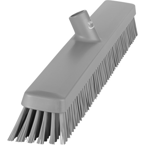 Vikan 319588 Heavy-Duty Push Broom Heavy-Duty Push Broom, Fine/Stiff Bristles, 24", Grey - Each
