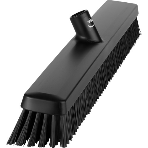 Vikan 31959 Heavy-Duty Push Broom Heavy-Duty Push Broom, Fine/Stiff Bristles, 24", Black - Each