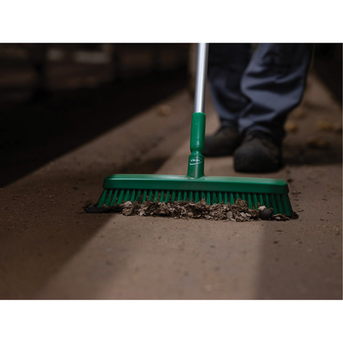Vikan 31752 Push Broom Head Push Broom Head, Fine/Stiff Bristles, 16-1/2", Polyester/Polypropylene, Green - Each