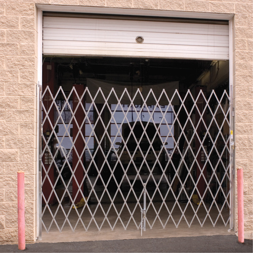 Illinois Engineered Products SSG975R Galvanized Folding Security Gates Galvanized Folding Security Gates, Fixed Single Folding, 9' L x 7' H Expanded - Each