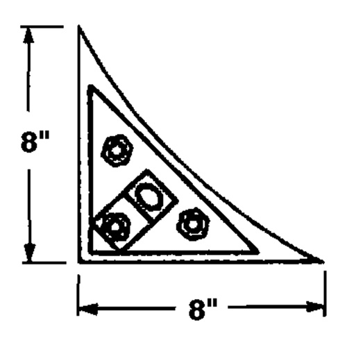 KLETON KH603 Wheel Chock, 8" x 8" x 8", Black-(Each)