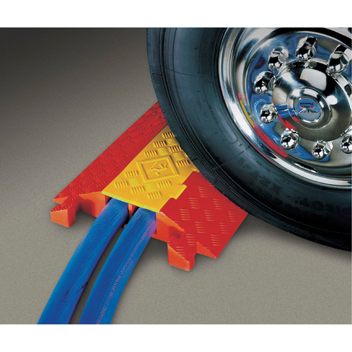 Checkers Industrial Products CP2X325-Y/O Linebacker® Heavy Duty Hose Protector Linebacker<sup>®</sup> Heavy Duty Hose Protector, 2 Channels, 36" L x 22" W x 4.13" H - Each