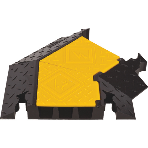 Checkers Industrial Products YJ3TR-225-Y/B Yellow Jacket 3-Channel Heavy Duty Cable Protector - Right Turn-(Each)