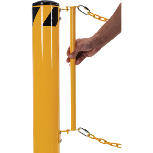 Vestil DCBB-42-4.5 Dock Chain Barrier Bollard System Dock Chain Barrier Bollard System, Steel, 42" H x 6-5/8" W, Yellow - Each