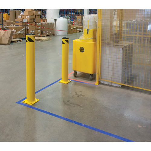 KLETON KI316 Safety Bollard, Steel, 36" H x 5-1/2" W, Yellow-(Each)