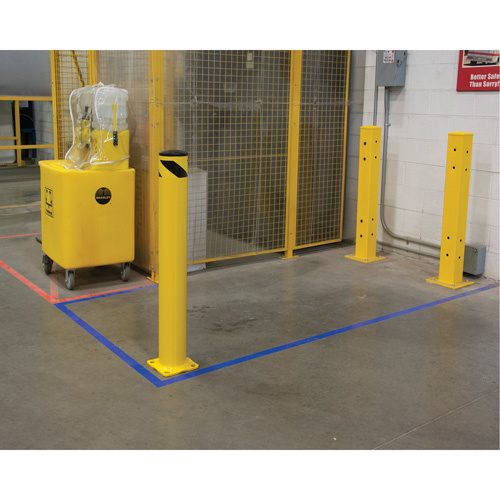 KLETON KI317 Safety Bollard, Steel, 42" H x 5-1/2" W, Yellow-(Each)