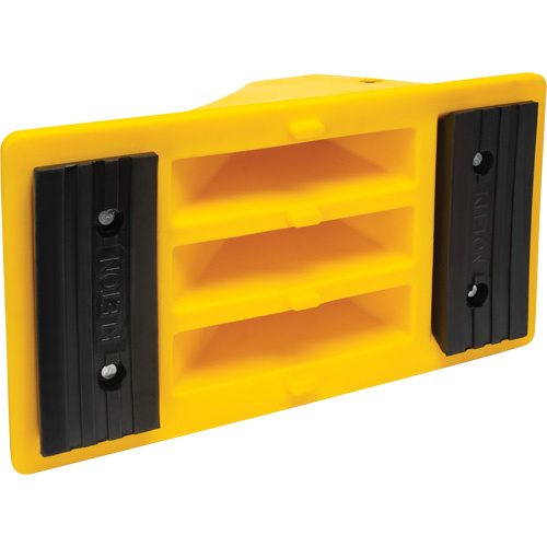 KLETON KI346 Wheel Chocks with Rubber Tread, Polyurethane, Yellow, 11-1/4" W x 21" D x 12-1/4" H-(Each)