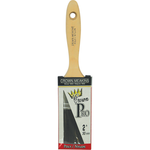 Crown-Meakins 021020 Straight Pro Paint Brush Straight Pro Paint Brush, Poly/Nylon, Wood Handle, 2" Width - Each