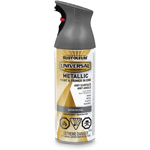 Rust-Oleum 253407 Universal® Spray Paint Universal<sup>®</sup> Spray Paint, Satin Nickel, Satin, Aerosol Can - Can