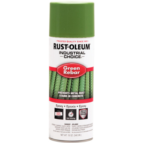 Rust-Oleum 261937 Industrial Choice® RB1600 System Rebar Epoxy Spray Industrial Choice<sup>®</sup> RB1600 System Rebar Epoxy Spray, Green Rebar, 12 fl. oz., Aerosol Can - Can