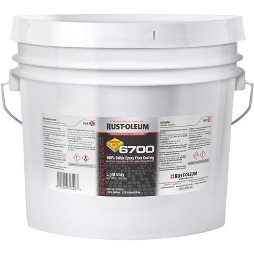 Rust-Oleum 301680 6700 System Extended Pot Life Floor Coating 6700 System Extended Pot Life Floor Coating, 1 gal., Epoxy-Based, High-Gloss, Grey - Pail