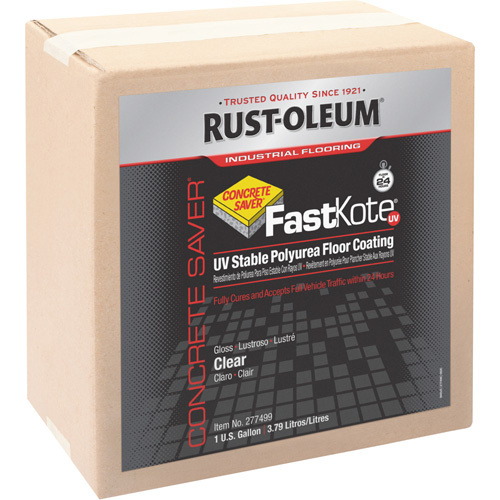 Rust-Oleum 277499 FastKote® UV Stable Polyurea Floor Coating FastKote<sup>®</sup> UV Stable Polyurea Floor Coating, 1 gal., Urethane-Based, High-Gloss, Clear - Each