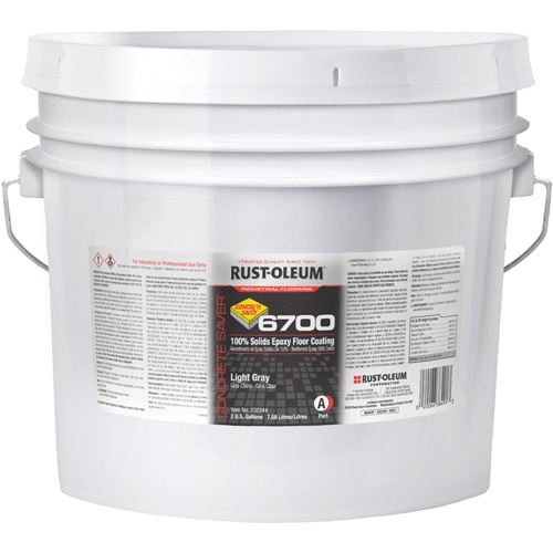 Rust-Oleum 332244 6700 System Extended Pot Life Floor Coating 6700 System Extended Pot Life Floor Coating, 2 Gal., Epoxy-Based, High-Gloss, Grey - Pail