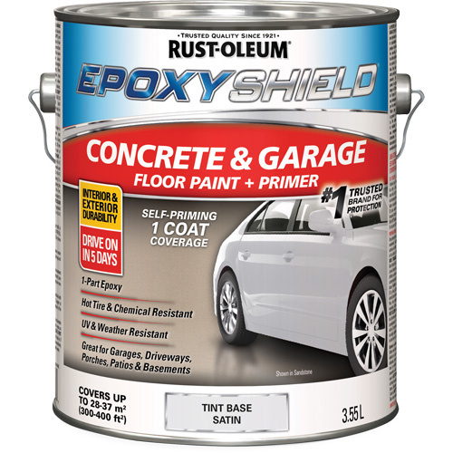 Rust-Oleum N239135 EpoxyShield® Concrete Floor Paint EpoxyShield<sup>®</sup> Concrete Floor Paint, 3.55 L, Water-Based, Satin, Tint Base - Can