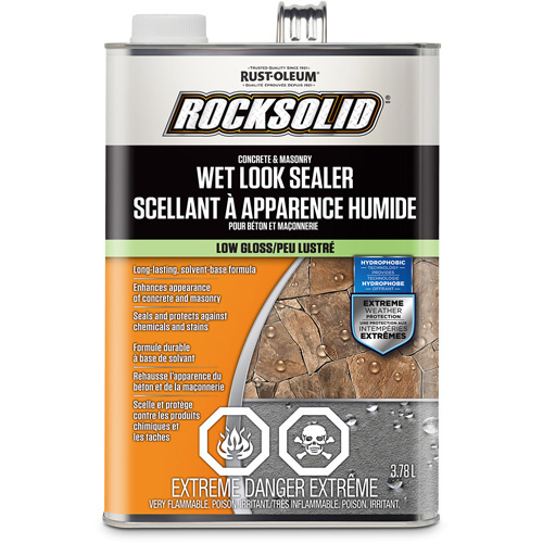 Rust-Oleum 303656 RockSolid® Wet Look Sealer RockSolid<sup>®</sup> Wet Look Sealer, 3.78 L, Solvent-Based, Gloss, Clear - Can