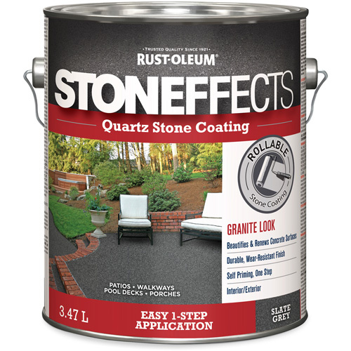Rust-Oleum 337592 Stoneffects™ Quartz Stone Coating Stoneffects™ Quartz Stone Coating, 3.78 L, Water-Based, Textured, Grey - Can