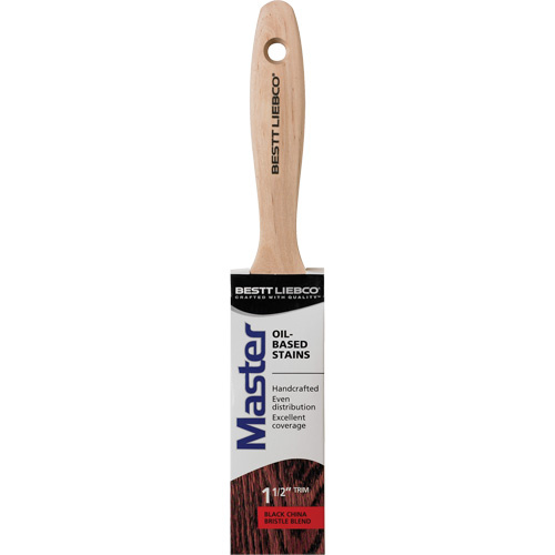Bestt Liebco 553565200 Master Oil-Based Stain Trim Brush, Black China, Wood Handle, 1-1/2" Width-(Each)