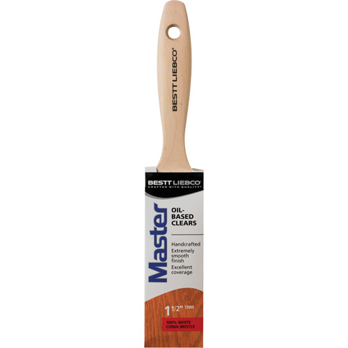 Bestt Liebco 554565200 Master Oil-Based Clear Coatings Trim Brush, White China, Wood Handle, 1-1/2" Width-(Each)