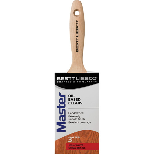 Bestt Liebco 554565500 Master Oil-Based Clear Coatings Trim Brush, White China, Wood Handle, 3" Width-(Each)