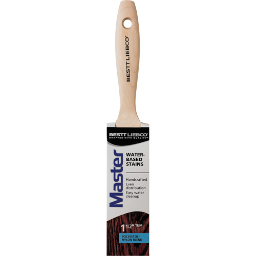 Bestt Liebco 556565200 Master Water-Based Stain Trim Brush, Poly/Nylon, Wood Handle, 1-1/2" Width-(Each)